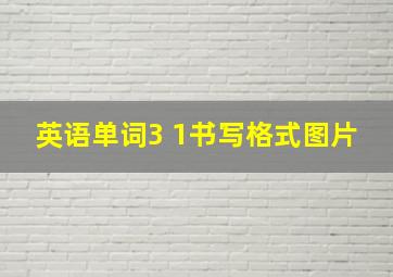 英语单词3 1书写格式图片